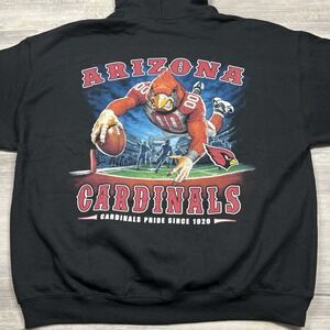 Majestic Men's Hoodie Size 2XL Black Arizona‎ Cardinals Drawstring Long Sleeve
